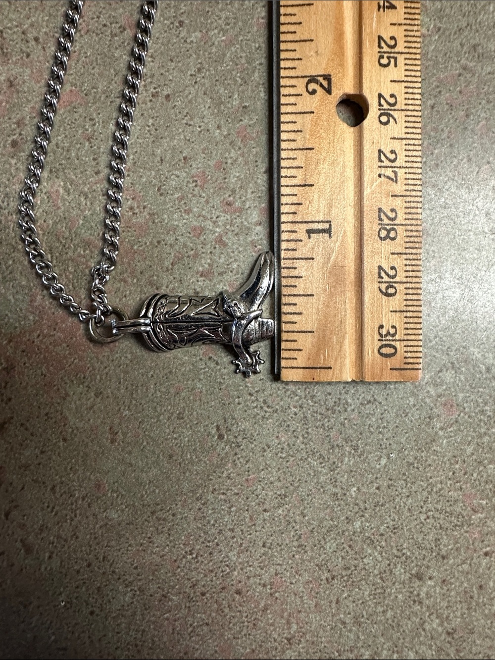 Vintage Avon Silver Tone Western Cowboy Boot Charm Necklace - Picture 7 of 7